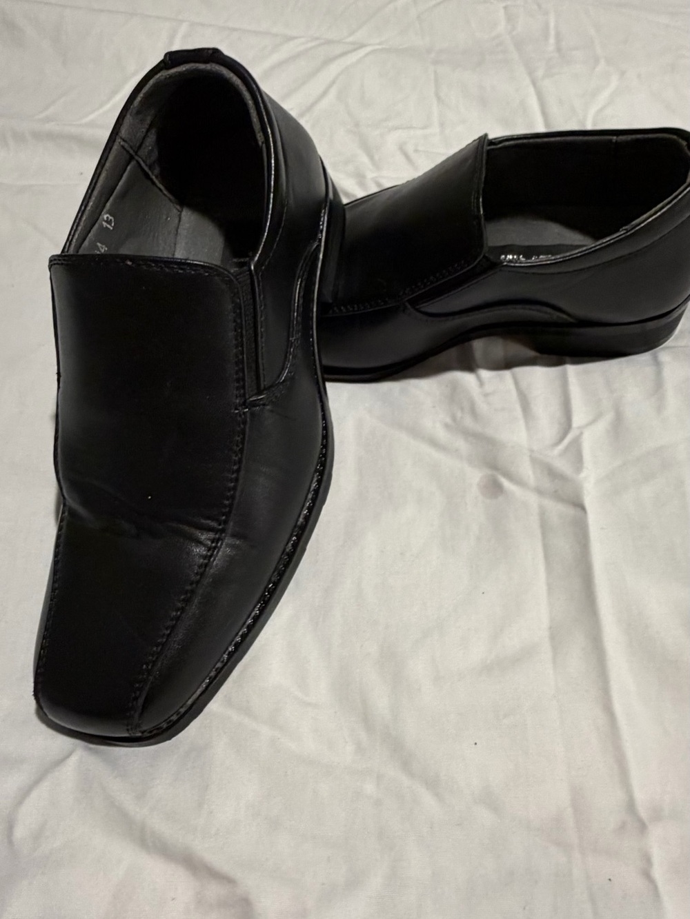 Kids Black Slip-On Dress Loafers